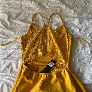 Yellow cocktail romper